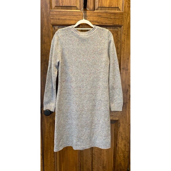 Talbots Cable Knit Sweater Dress Size Large Gray Flecked Crew Neck EUC Stylish - Picture 5 of 12